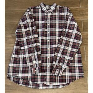 Ralph Lauren Shirt Men's 2LT/2XLT Button Down Red Multicolor Plaid Blue Pony